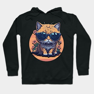 Cat in flower garden Hoodie